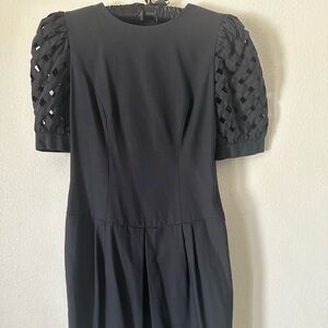 Vintage Black Knee Length Cocktail Dress